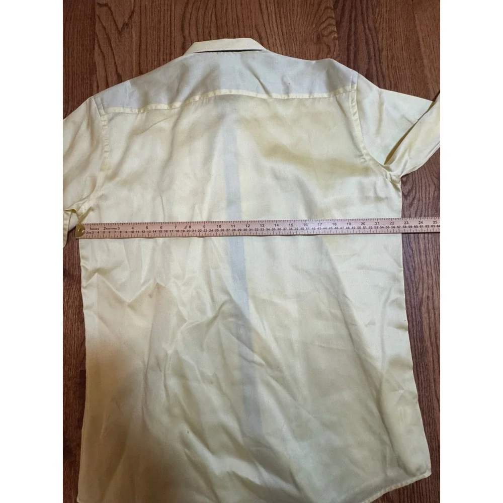 Tiglio Sport Mens Pale Yellow 100% Cotton Button Down Shirt Made in Italy - Picture 9 of 11